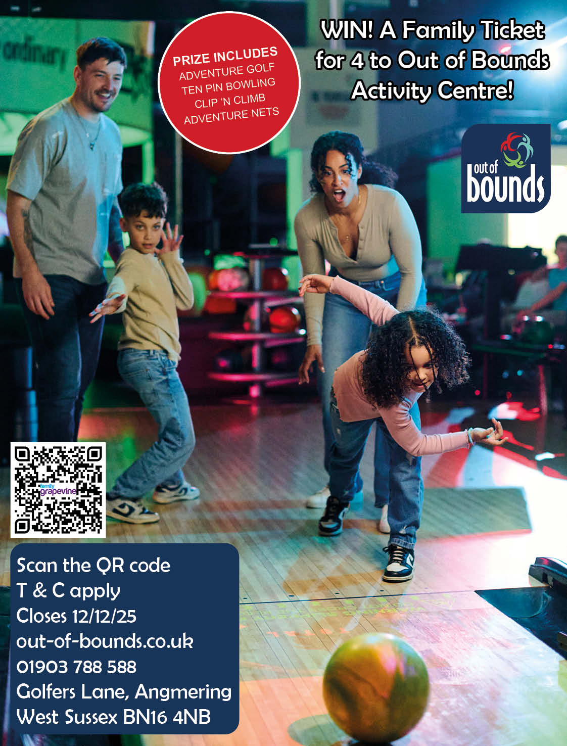 Win a Family Ticket for 4 to Out of Bounds Activity Centre
