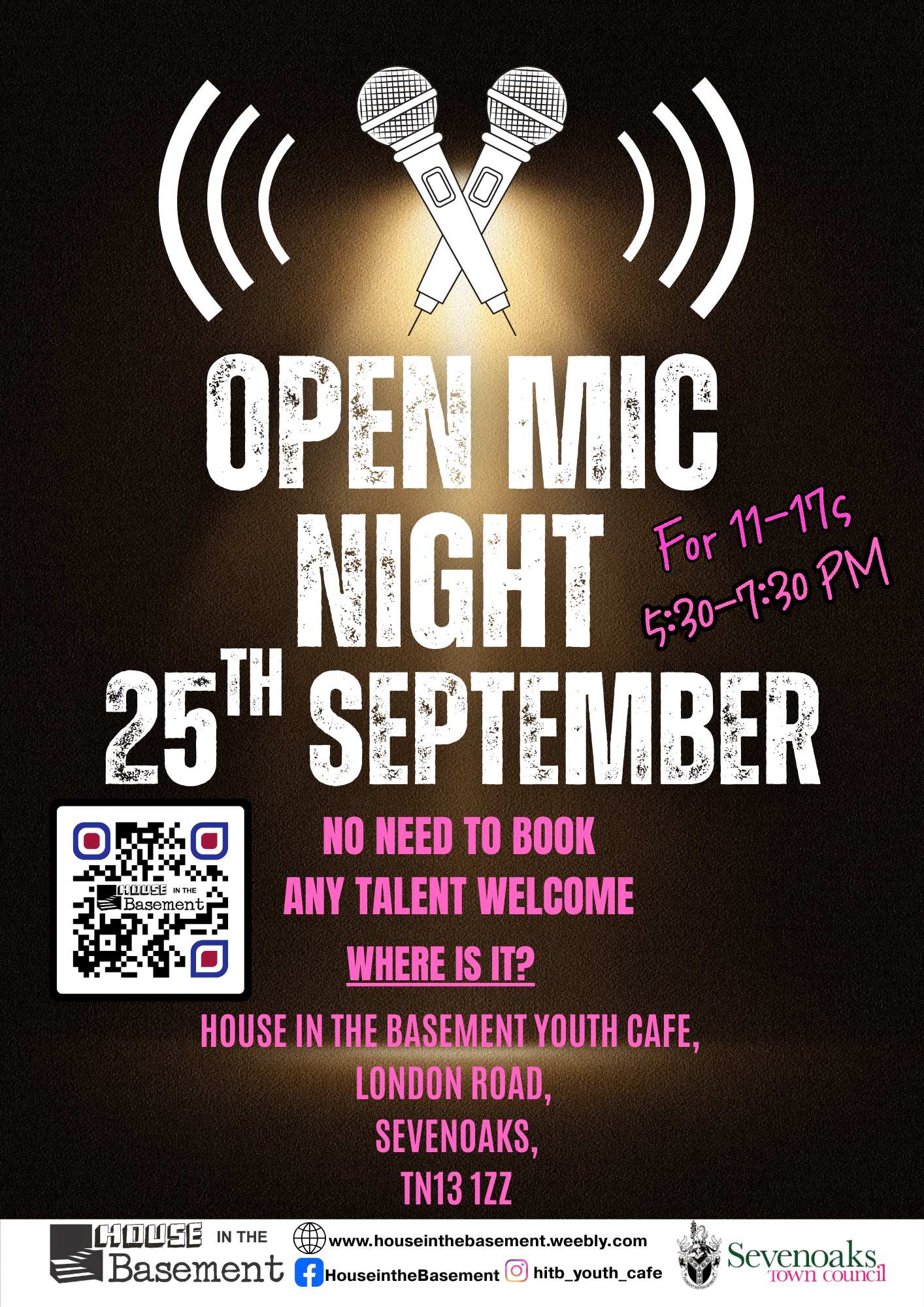 Open Mic Night (for 11-17s) @ House in the Basement Youth Cafe