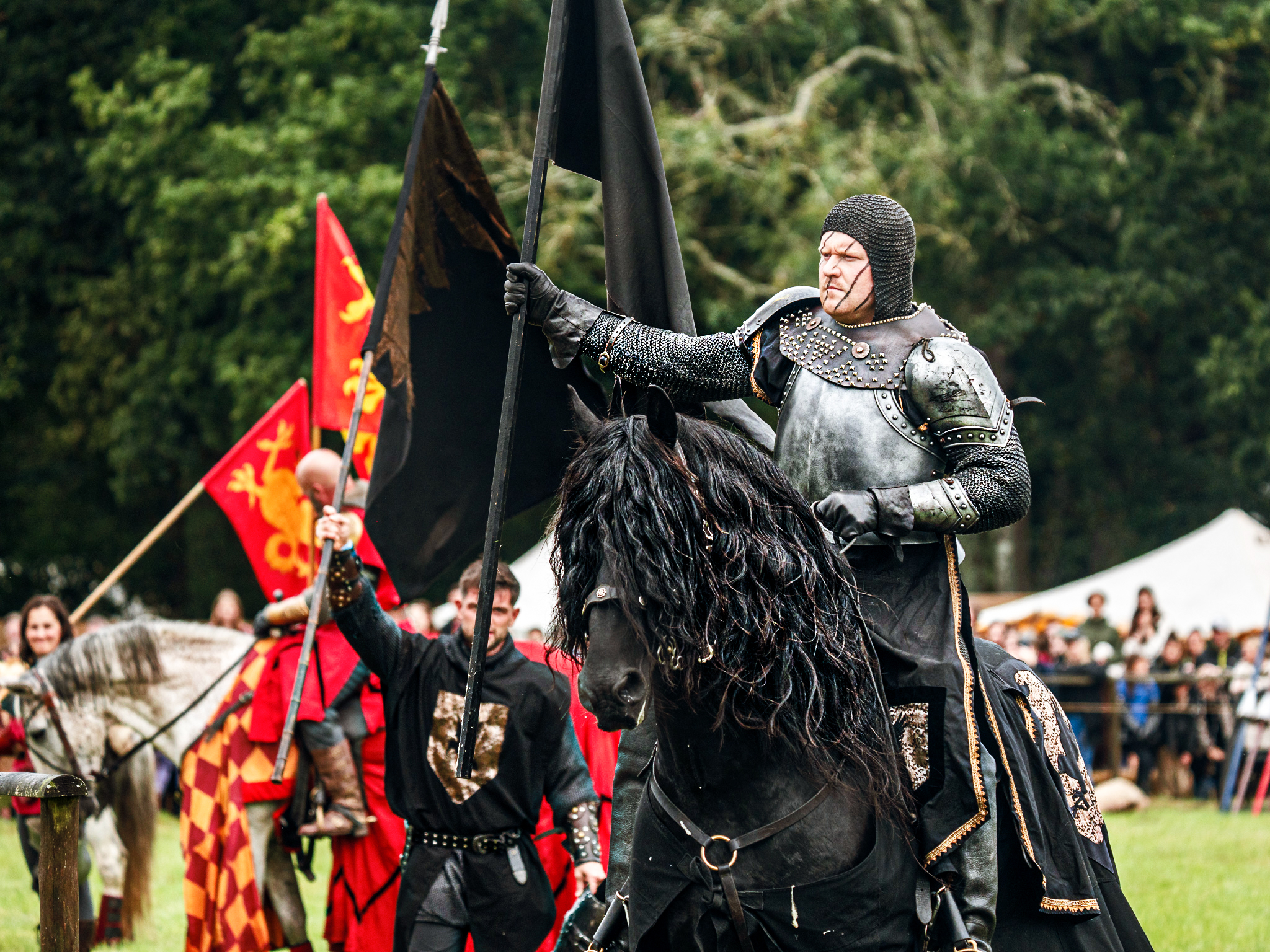 Black jousting knight